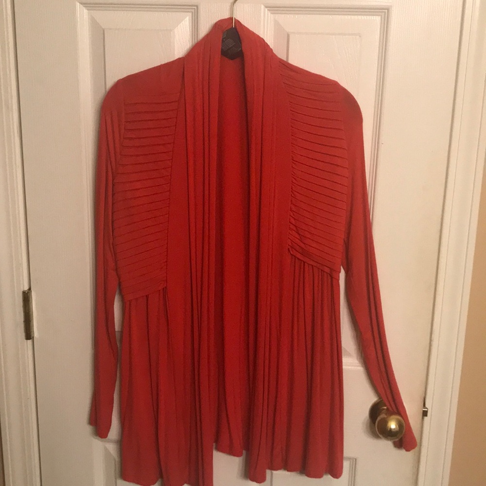 Red detailed duster/carnigan